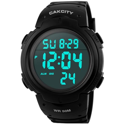 CakCity Men's Military Digital Sports Watch LED Alarm