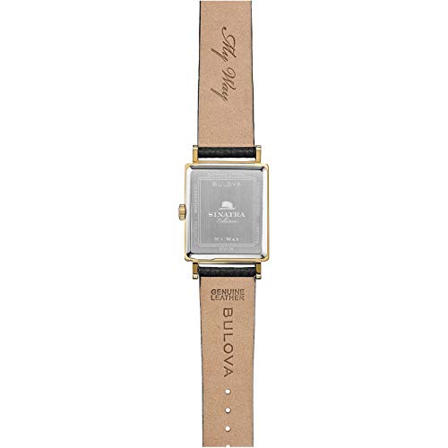 Bulova Men's Frank Sinatra Leather Strap Watch, Silver Tone