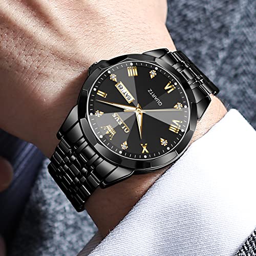 OLEVS Men's Diamond Business Dress Analog Quartz Watch