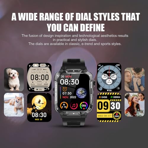 Hvlgmrc Military Smart Watch 1.96" for Men - Fitness & Health Tracker