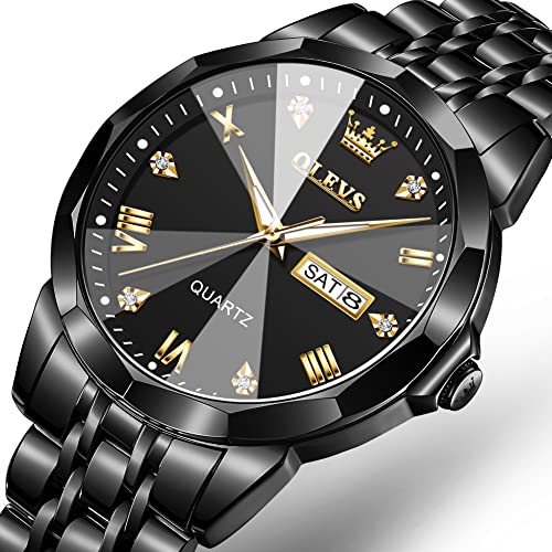 OLEVS Men's Diamond Business Dress Analog Quartz Watch
