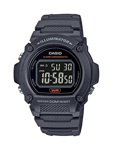 Gray Casio Quartz Fitness Watch with Resin Strap