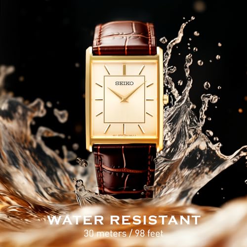 Seiko SWR064 Men's Analog Quartz Watch with Leather Strap