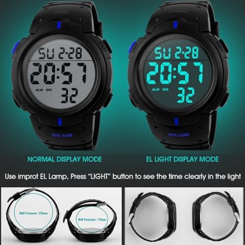 CakCity Men's Military Digital Sports Watch LED Alarm