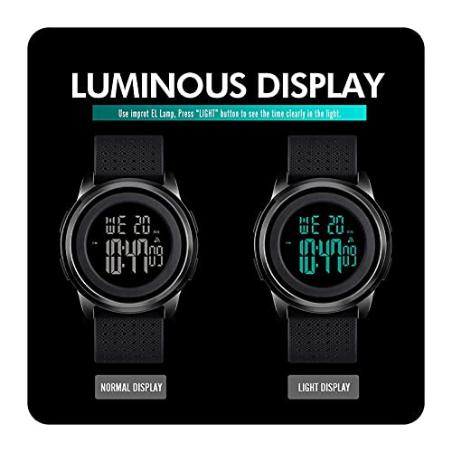 YUINK Ultra-Thin Digital Sports Watch - Stainless Steel
