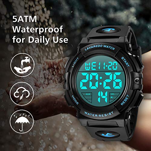 LAVAREDO Men's Sports Military Chronograph Digital Watch