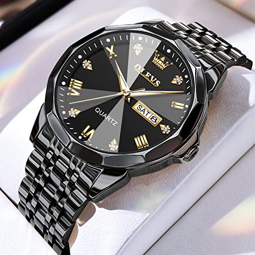 OLEVS Men's Diamond Business Dress Analog Quartz Watch