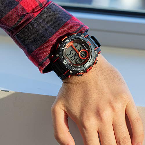 Armitron Sport Men's Metallic Red Chronograph Digital Watch