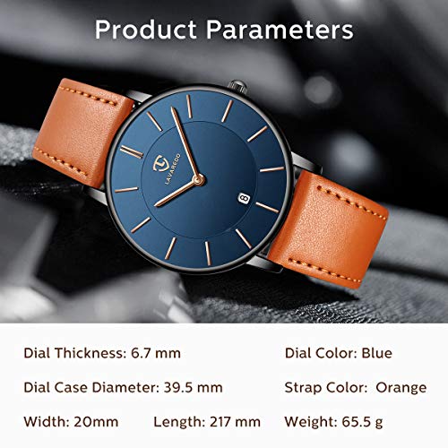 BEN NEVIS Men's Minimalist Analog Date Watch with Leather Strap