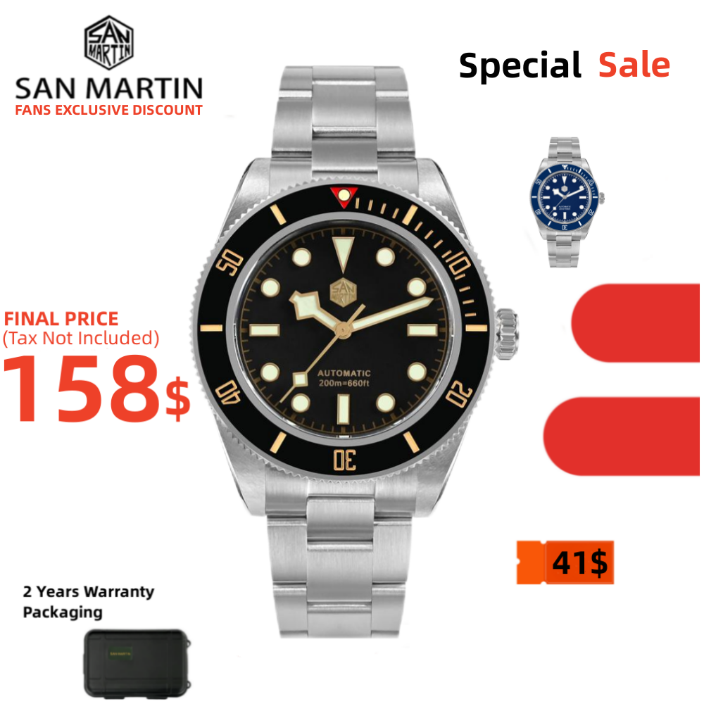 San Martin Automatic Men's Diving Watch 20ATM Waterproof