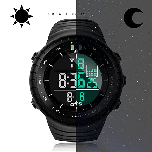 PALADA Men's Waterproof Digital Sports Watch with LED