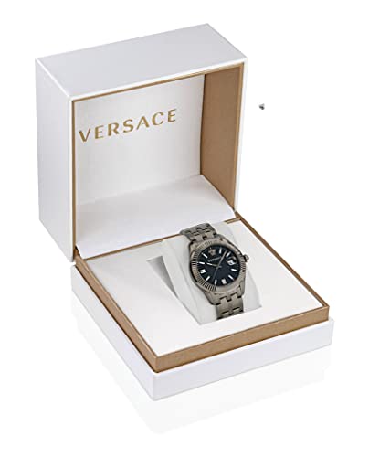 Versace Luxury Mens Watch with Grey Bracelet & Dial