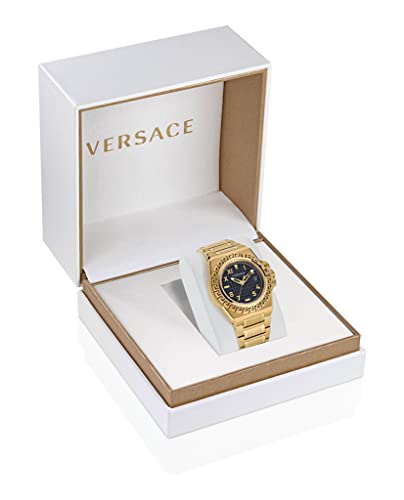 Versace Greca Reaction Collection Luxury Mens Gold Watch