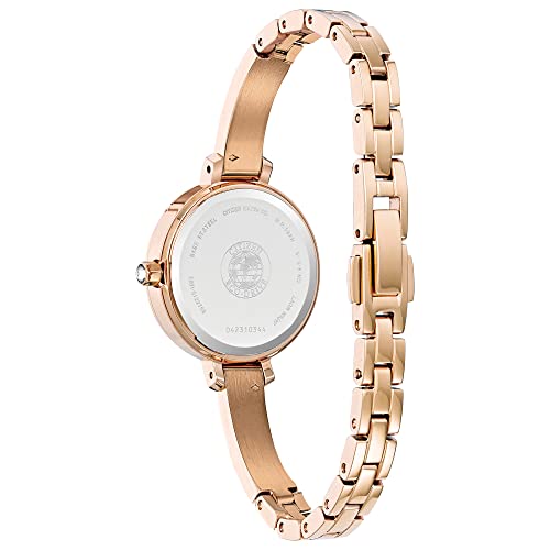 Citizen Women's Rose-tone Crystal Bangle Watch