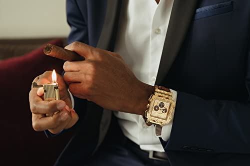 JBW Men's Luxury Phantom Diamond Chronograph Leather Watch