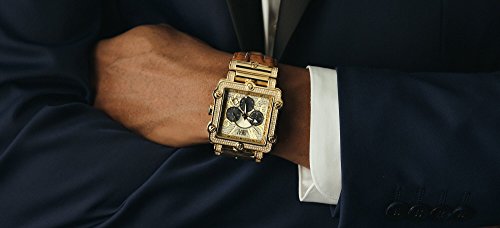 JBW Men's Luxury Phantom Diamond Chronograph Leather Watch