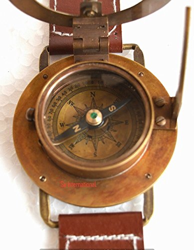 Antique Brass Wrist Watch Compass - Nautical Gift