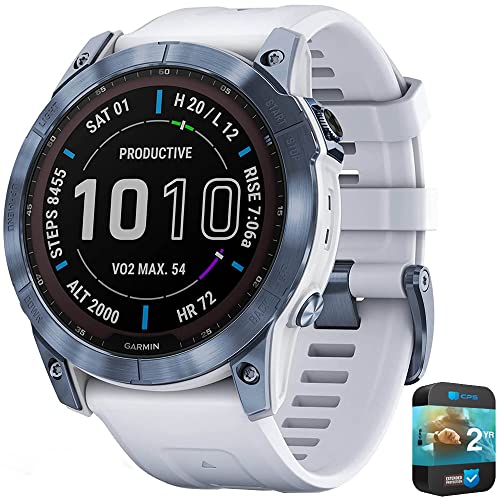 Garmin Fenix 7X Sapphire Solar Smartwatch with Whitestone Band