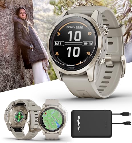 Garmin Fenix 7S Pro Sapphire Solar Smartwatch Bundle