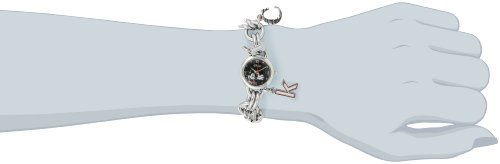 Disney Women's Mickey Mouse Black Dial Charm Watch