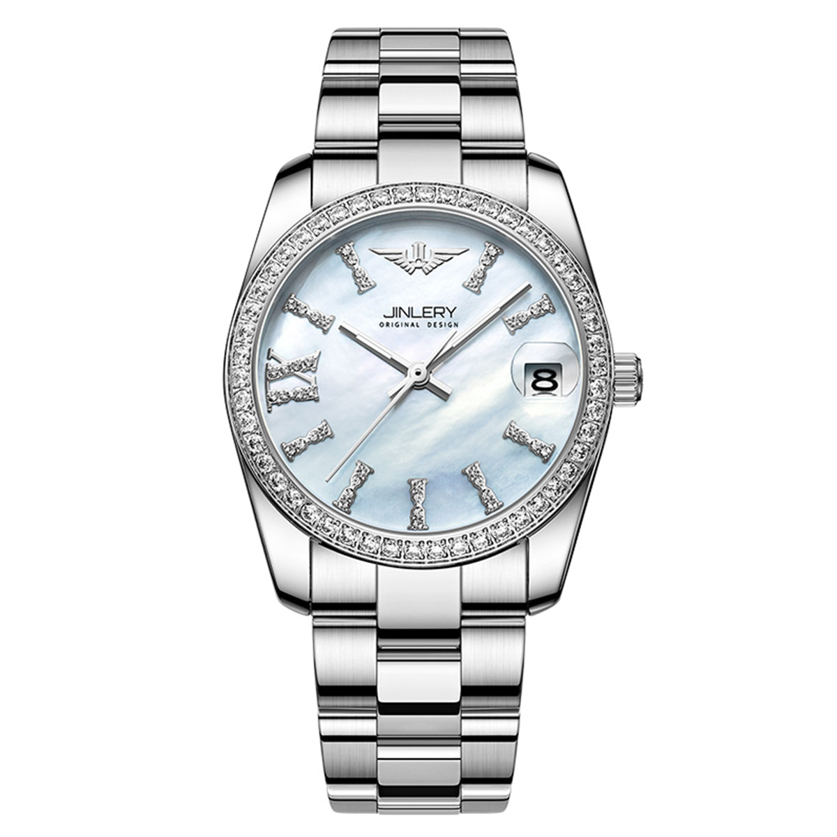 Elegant Women's Diamond Shell Dial Mechanical Watches