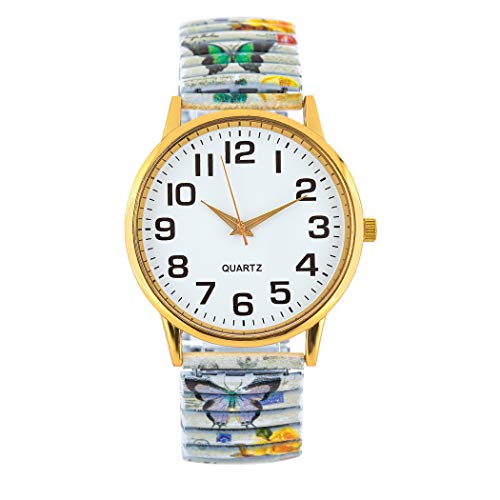 Stylish Elastic Band Watch with Large Analog Face