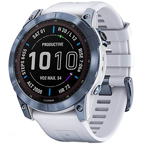 Garmin Fenix 7X Sapphire Solar Smartwatch with Whitestone Band