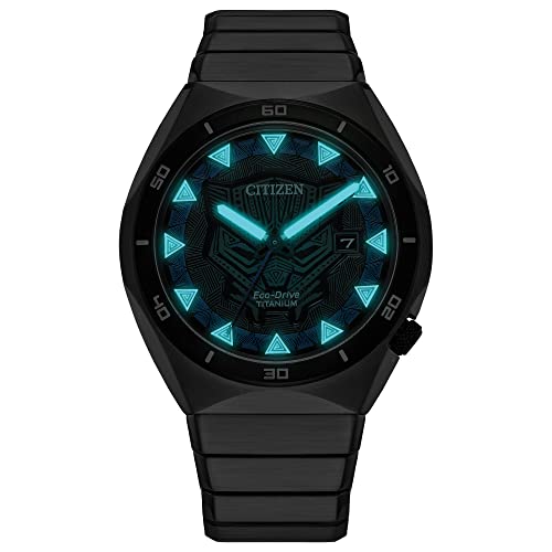 Citizen Men's Eco-Drive Black Panther Watch in Titanium