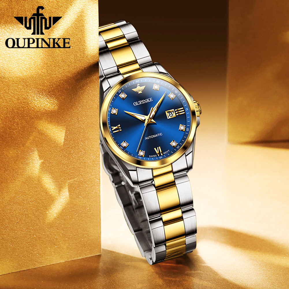 OUPINKE Luxury Brand Women's Swiss Automatic Mechanical Watch