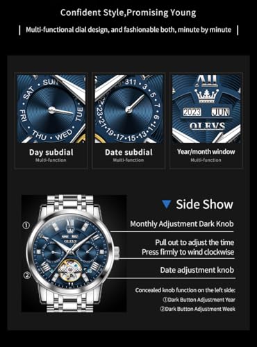 OLEVS Diamond Men's Automatic Mechanical Luxury Dress Watch