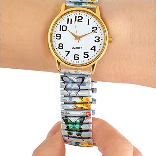 Stylish Elastic Band Watch with Large Analog Face