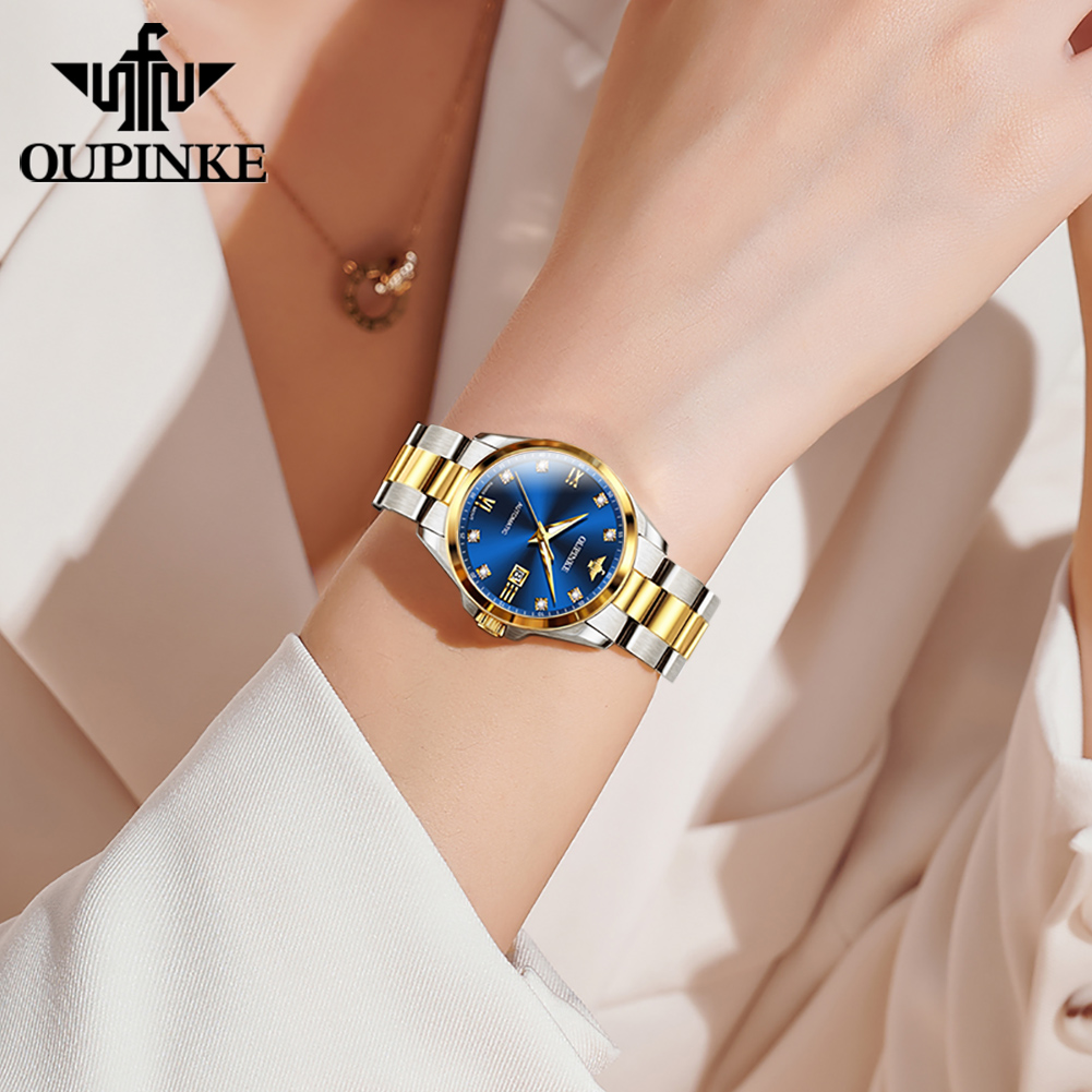 OUPINKE Luxury Brand Women's Swiss Automatic Mechanical Watch