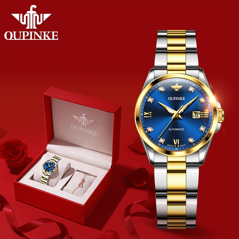 OUPINKE Luxury Brand Women's Swiss Automatic Mechanical Watch