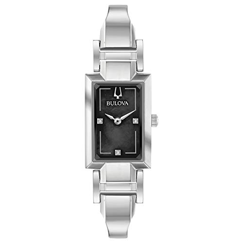 Bulova Diamond Dial Stainless Steel Ladies' Watch, Rectangle