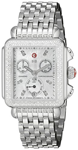 MICHELE Women's Deco Silver Swiss Quartz Analog Watch