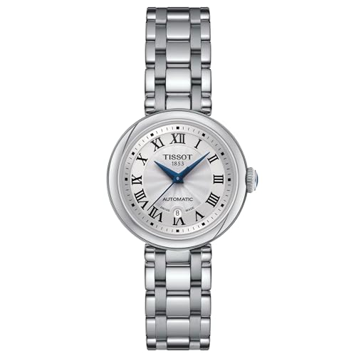 Tissot womens Bellissima Automatic Swiss Watch, Grey Stainless Steel