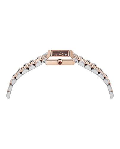 Salvatore Ferragamo Women's Luxury Square Watch with Two-Tone Bracelet