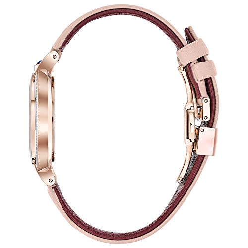 Bulova Rubaiyat Quartz Ladies Watch, Rose Gold-Tone, Diamonds