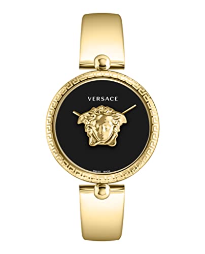 Versace Gold Bracelet Women's Watch with Black Dial