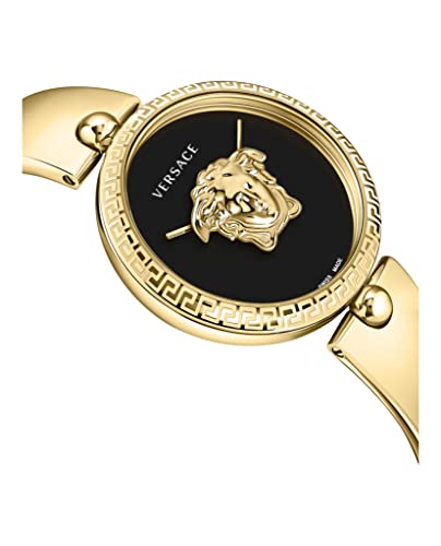 Versace Gold Bracelet Women's Watch with Black Dial