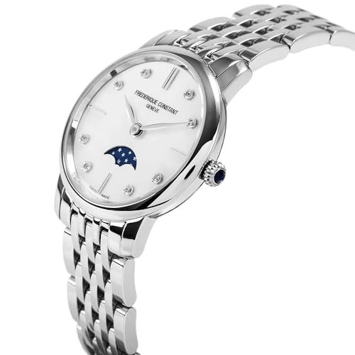 Frederique Constant Women's Slimline Moonphase Silver Watch