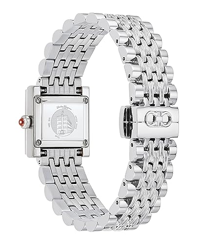Ferragamo Square Luxury Women's Silver Bracelet Watch
