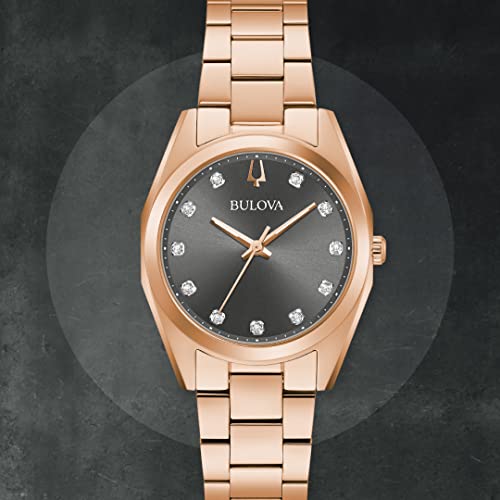 Bulova Ladies' Diamond Rose Gold Stainless Steel Watch