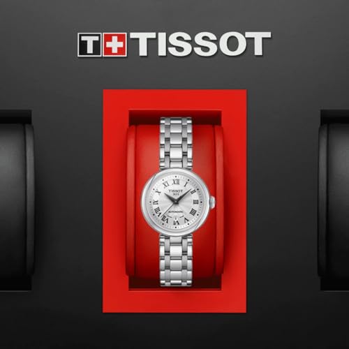 Tissot womens Bellissima Automatic Swiss Watch, Grey Stainless Steel