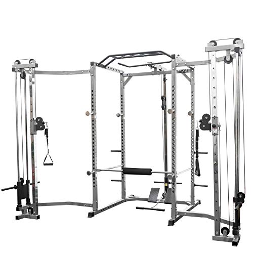 Valor Fitness Power Rack with LAT Pull and Cable Crossover