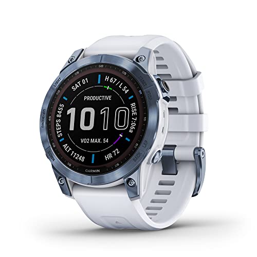 Garmin fenix 7 Sapphire Solar Adventure Smartwatch - Mineral Blue