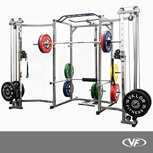 Valor Fitness Power Rack with LAT Pull and Cable Crossover