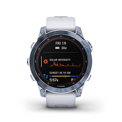 Garmin fenix 7 Sapphire Solar Adventure Smartwatch - Mineral Blue