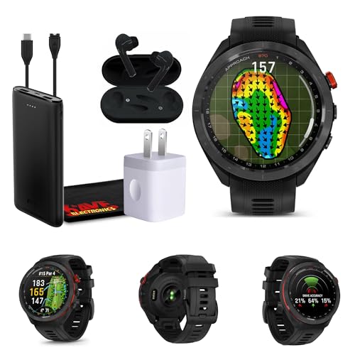 Garmin Approach S70 47MM Black Smartwatch Bundle