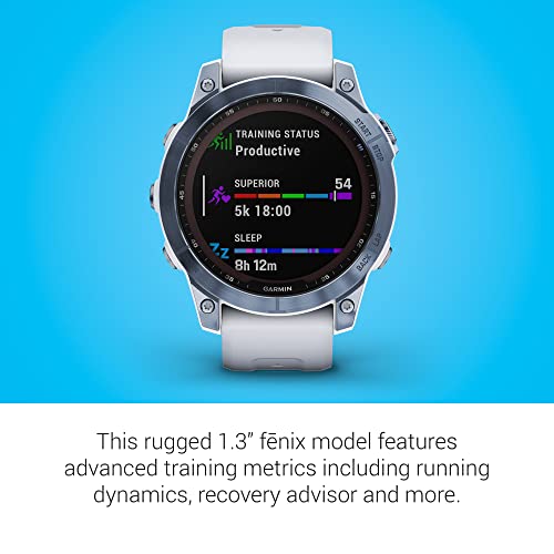 Garmin fenix 7 Sapphire Solar Adventure Smartwatch - Mineral Blue